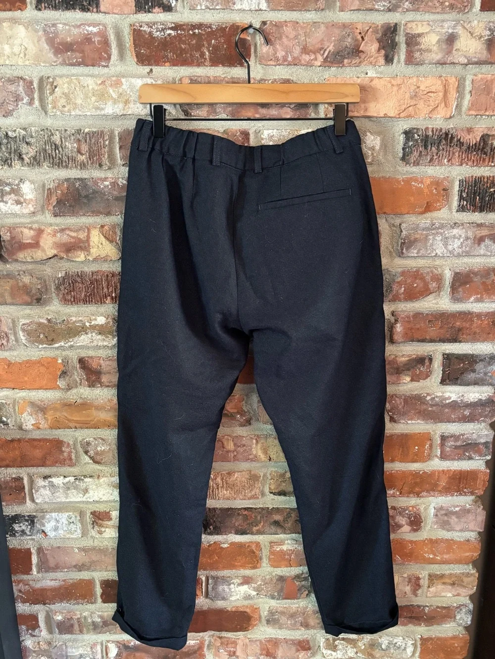 Noyoco Black 100% Wool Trouser Pants, M